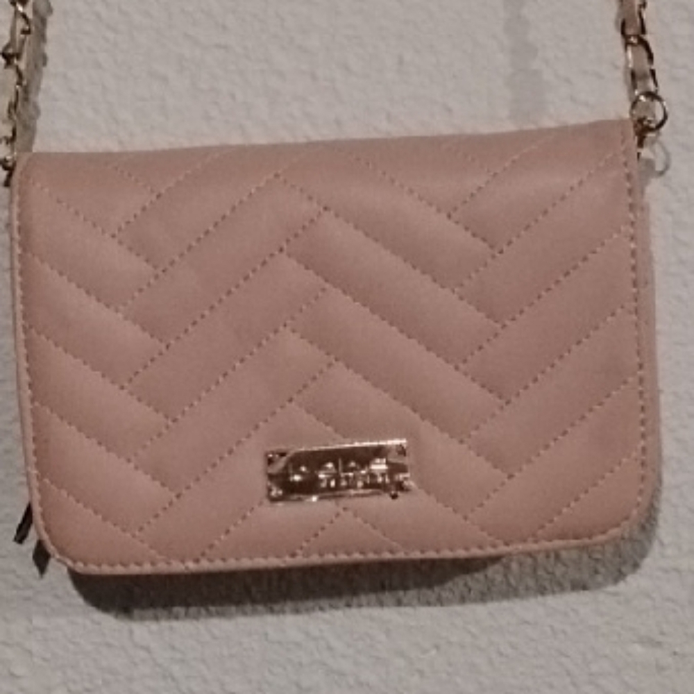 bebe Elegant Pink Quilted Chain Bag